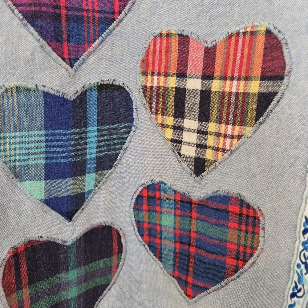 Vintage Cricket Button Down Patchwork Boho Heart … - image 3